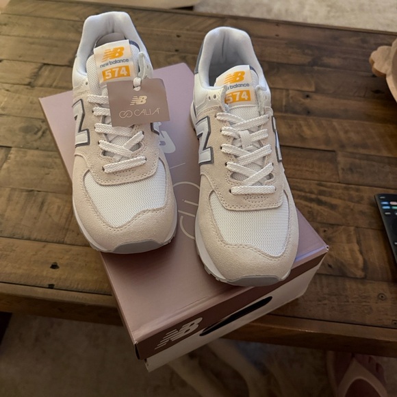 New Balance 574 Calia White Grey Light Blue and Sneakers - Picture 6 of 8